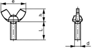 RVS A2 VLEUGELSCHROEF AMERIKAA M 10 X 25  (10 ST.)