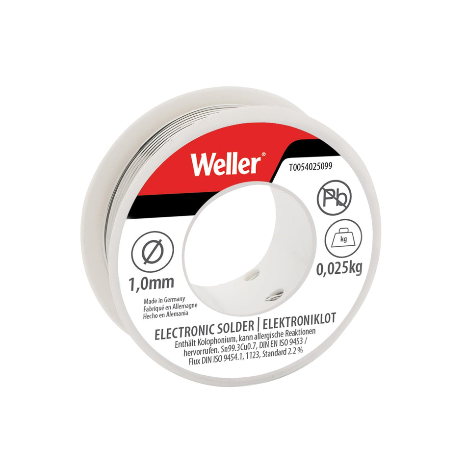 WELLER EL99-1-25 SOLDEERTIN, 1MM, 25G, LOODVRIJ