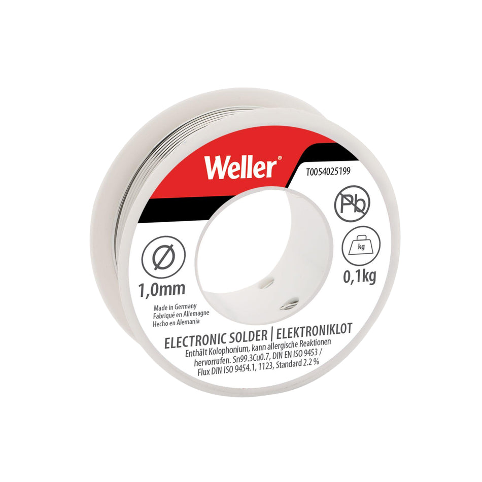 WELLER EL99-1-100 SOLDEERTIN, 1MM, 100G, LOODVRIJ